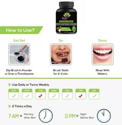 Bejoy Activated Charcoal Teeth Whitening Powder-80gm Each (Pack Of 1)