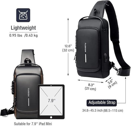 Sling Bag for Men & Women with USB charging