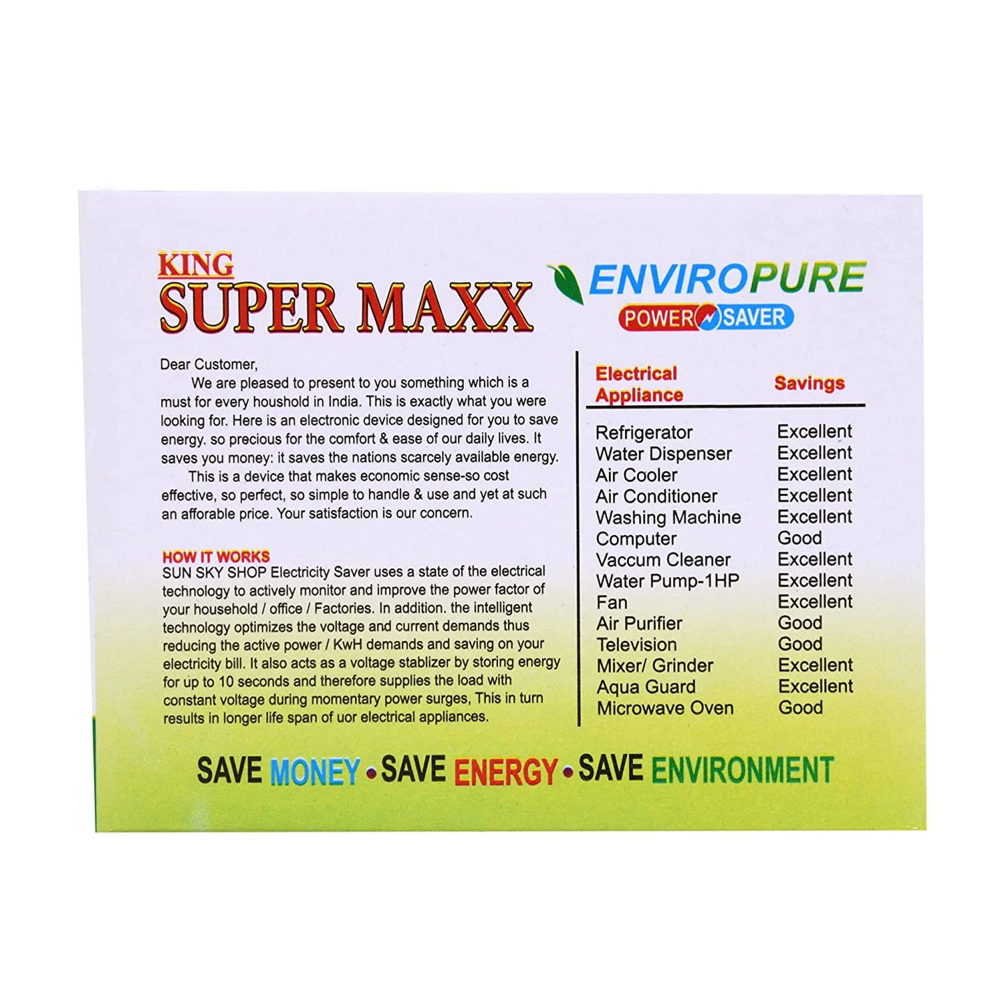 Turbo Maxx Power Saver - Save upto 40% Electricity Bill
