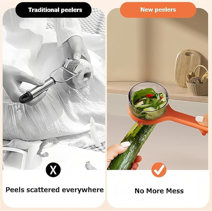 Multifunctional Peeler with Built-In Storage Box | Easy to Clean, Non-Slip Handle